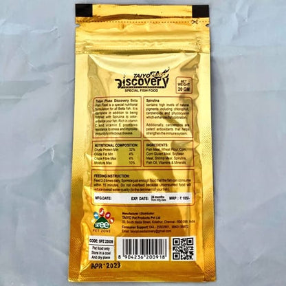 taiyo discovery betta fish food 20g pouch